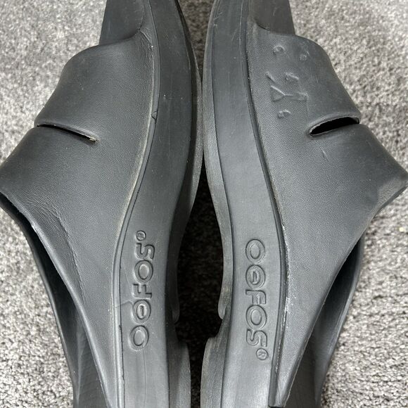 OOFOS OOahh Men’s Size 12 Black Gym Recovery Slip On Sandal Slides Used - Picture 10 of 12